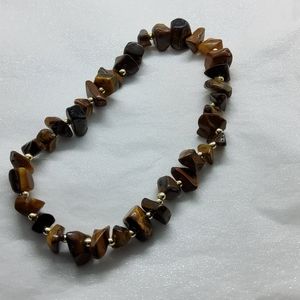 Tigers Eye 14k Plated Stretch Bracelet